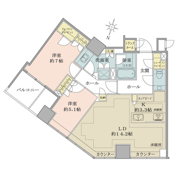 ブリリア一番町の間取り図
